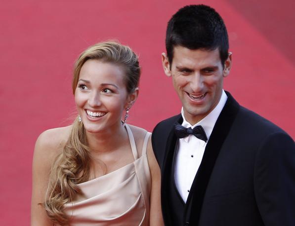 Jelena Ristic con Novak Djokovic. Ansa